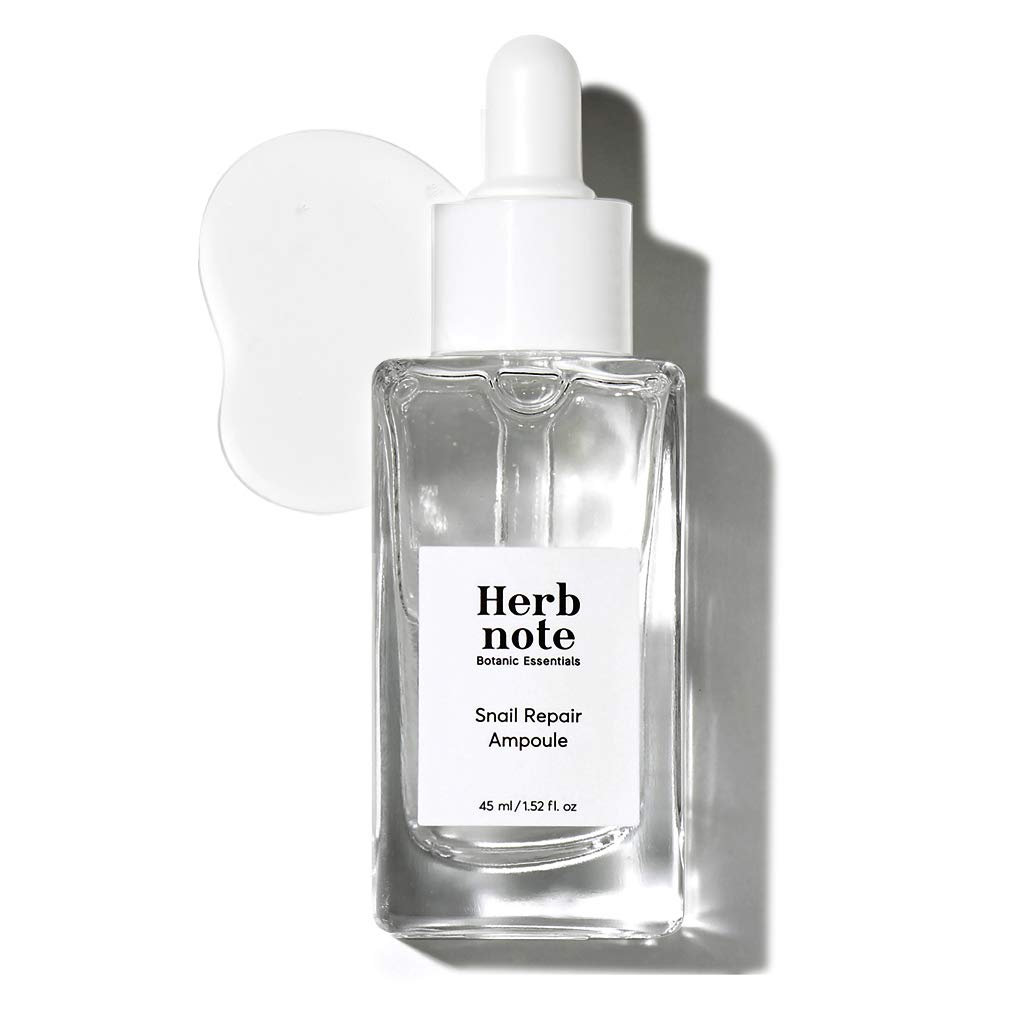 herbnoteSnail Mucin Repair Ampoule - Boost Skin Regeneration, Tighten Enlarged Pores, Reduce Redness & Blemishes - 85% Snail Secretion Filtrate, 2% Niacinamide & EGF, 1.52 fl.oz.