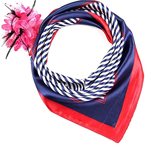 10 Pieces Square Scarf Women Pattern Printing Silk Satin Hair Headband Handkerchief Head Scarf 50 x 50 cm (Random Colour)4