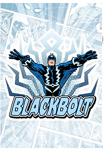 Komar Marvel Wandtattoo Blackbolt Comic Classic - 50 x 70 cm (Breite x Höhe) - 1 Teile - König von Attilan, Deco-Sticker, Wandaufkleber, Wandsticker, Wanddeko, Kinderzimmer - 14082h