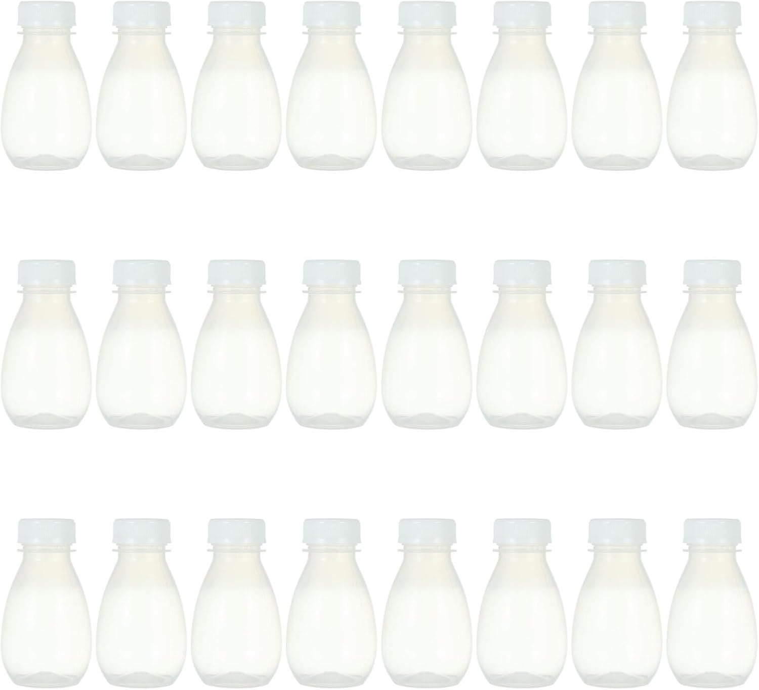 30pcs 200ml Pp High Temperature Resistant Drink Bottles with White Caps for Juice, Milk, Yogurt Storage and Beverage Organization