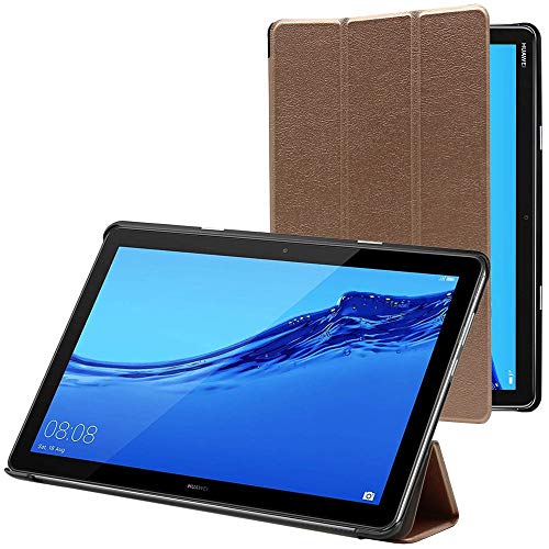 ebestStar - Funda para Huawei MediaPad M5 Lite 10.1, Carcasa Capa, Slim Case Protectora, Tapa Magnetica Cuero PU, Dorado