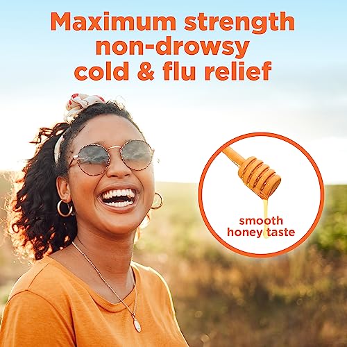 Amazon Basics Daytime Honey Flavor Severe Cold and Flu Relief, Liquid Medicine, 12 fl oz (Pack of 1) (Previously Amazon Basic Care) - image 4