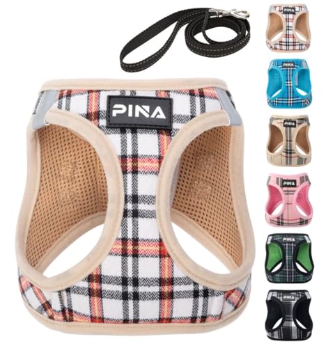 PINA Dog Harness for Small Dogs No Pull, Small Dog Harness and Leash Set, No Choke Breathable Mesh Dog Vest Harness, Lightweight Adjustable Small Medium Dog Harness - Easy to Put On and Take Off