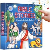 LEARNING BUGS Christian Bible Stories – 13 Stories and Prayers for Little Ones, Musical Books for Toddlers, 28-Button Bible Story Book, Musical Toys for Toddlers 1-3