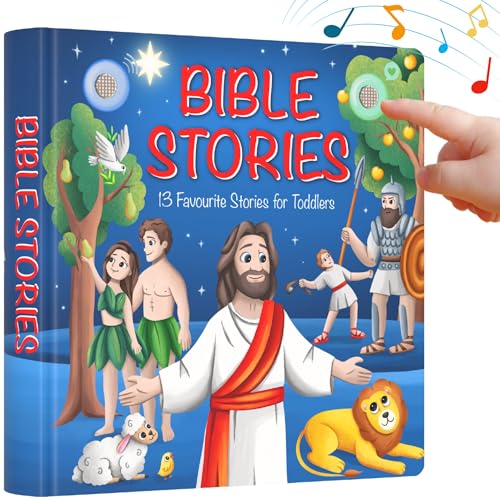 Image of LEARNING BUGS Christian Bible Stories – 13 Stories and Prayers for Little Ones, Musical Books for Toddlers, 28-Button Bible Story Book, Musical Toys for Toddlers 1-3