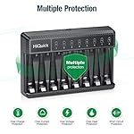 HiQuick 8 Bay Smart Battery Charger with AA & AAA Rechargeable Batteries- Fast Charging Household Battery Charger and AA…