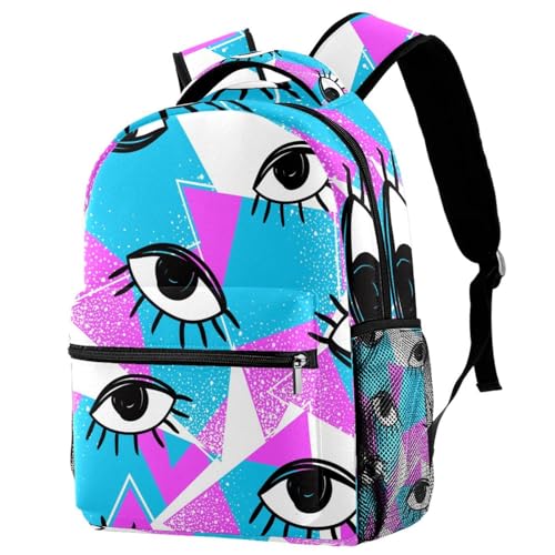 Sac à dos d'école imprimé œil mystique multicolore haute capacité
