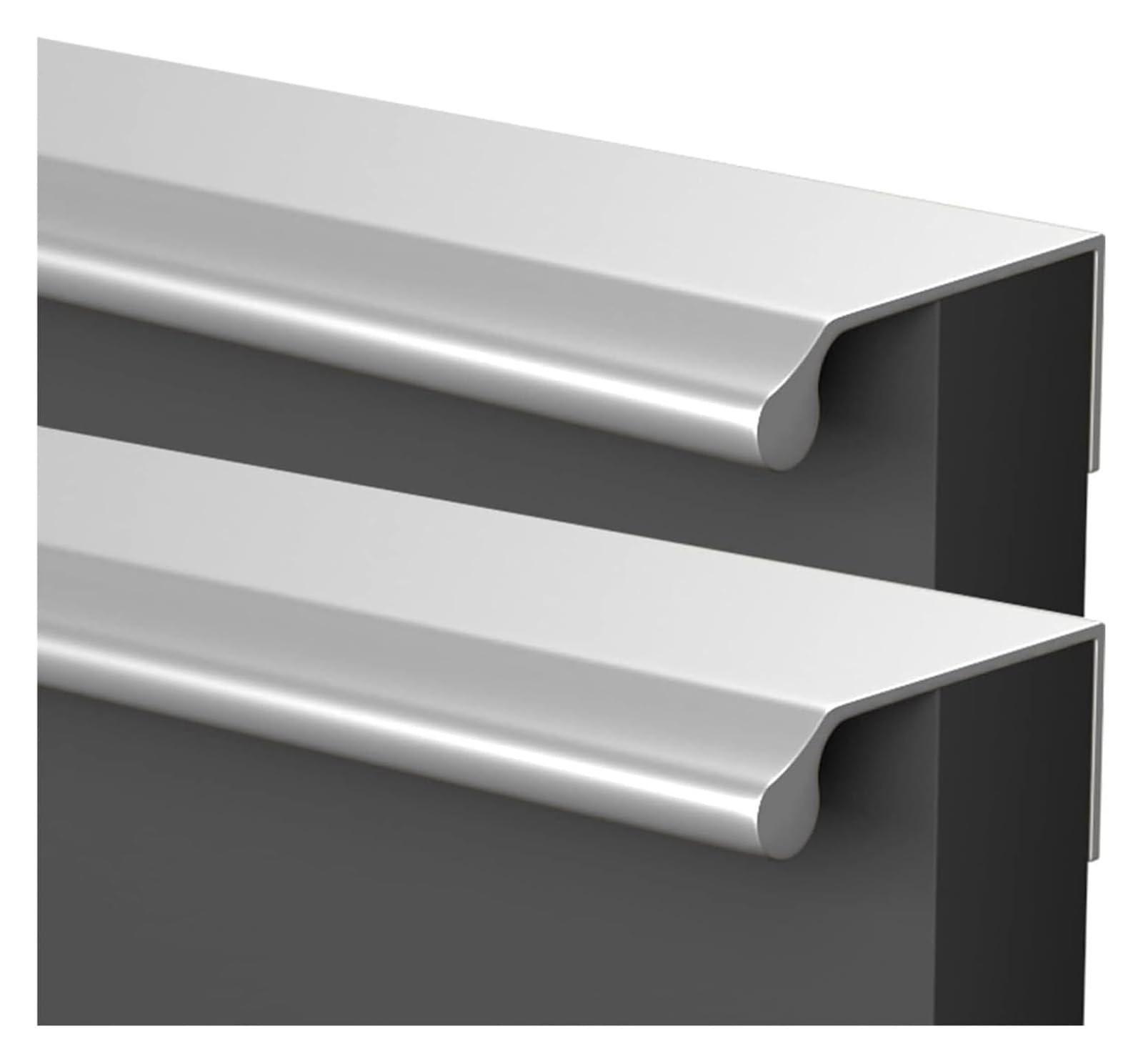 EVWGNPQRV Concealed Drawer Handles, Concealed Hidden Drawer Pull Handles for Cabinet Wardrobe Silver Lengths 120-1200mm 2pcs(Length 200Mm)