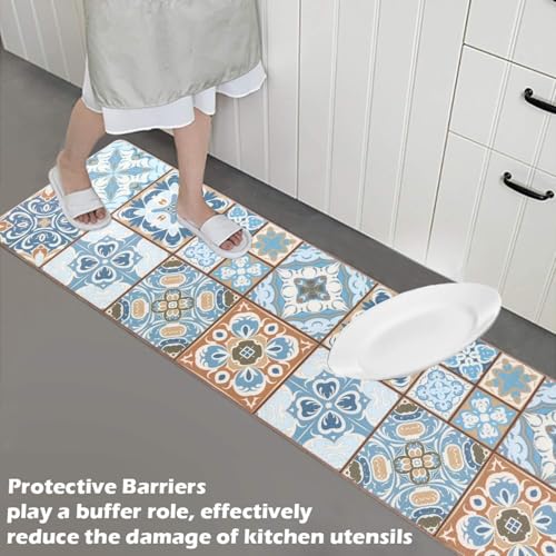 Image of proxin Kitchen Mat Anti-Slip Waterproof Floor Mat, Oil-Proof Anti-Fatigue Kitchen mats for Floor Anti Slip, Sink, Laundry & Standing Desk (118x38cm, 58x38cm) (Multi3)
