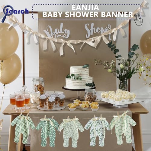 Image of Bow Knot Garland | 6ft Linking Satin Bow Banner with 3ft Extend Ribbon for Coquette Bachelorette Party, Baby Shower,Bridal Shower Wedding Baby Room Bed Decor (Ivory, 6ft)