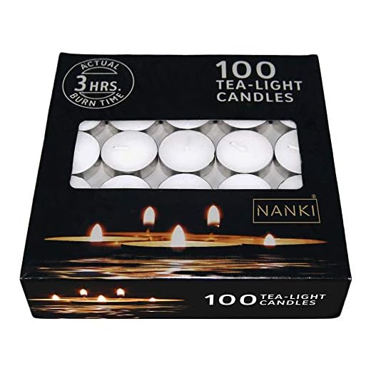 Nanki Trades Wax Tea Light Candle (White, Set of 100, 3 Hours Burn Time)
