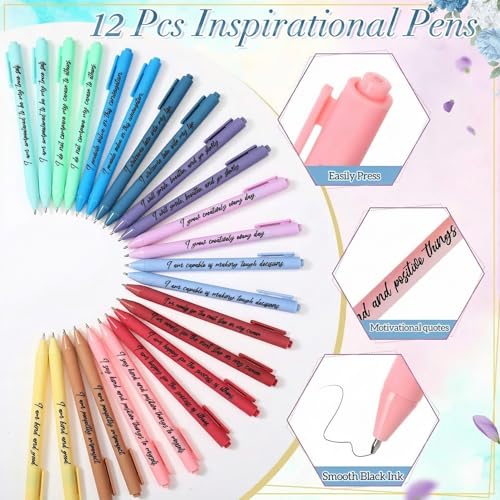 Image of Mooliwe 24 Pcs Positive Affirmation Gift Set Gratitude Notebooks with Pens Small Bags Motivational Encouragement Notepads Daily Affirmations Journal for Women Stress Relief Self Care (Watercolor)