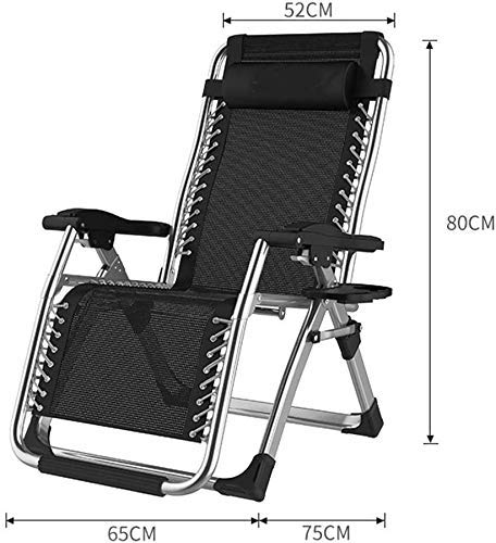 Chaise longue pliante inclinable lit de loisirs portable avec structure robuste