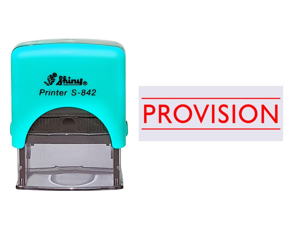 MeetYouAffection Shiny S-842 Provision Self Inking Rubber Personalized Stamp Self Inking for Personal & Professional Use Custom Rubber Stamp 9/16" x 1-1/2" Inch (14x38 mm) Five Colour