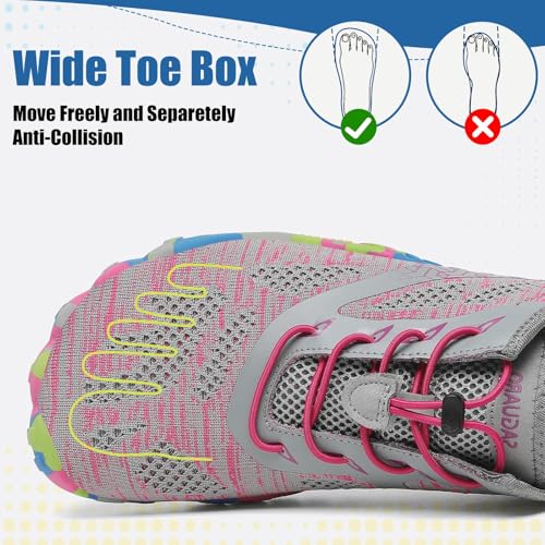 SAGUARO Barefoot Shoes Women Wide Toe Box Trail Running Shoe Womens for Walking Gym Training Sneakers Size 9.5 Women/7.5 Men
