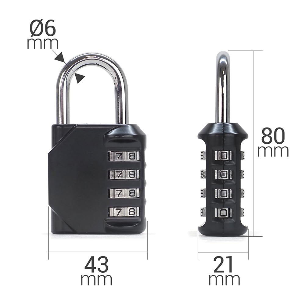 Code Padlock for Locker Cabinet, Trunk, Workshop Door, Shed, 4 Digit Combination Code, Reinforced Security - Image 4
