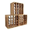 CHICCIE 3er Set Weinregal Holzkiste Wino aus Kiefernholz – Weinkisten Holz Regal geflammt 30x40x30 cm – Holzkisten Flaschenregal, Weinkistenregal