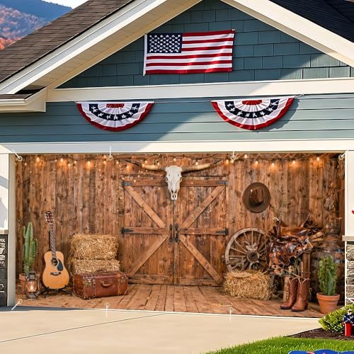 Image of 6 x 13 ft Garage Door Cover Rustic Barn Western Backdrop