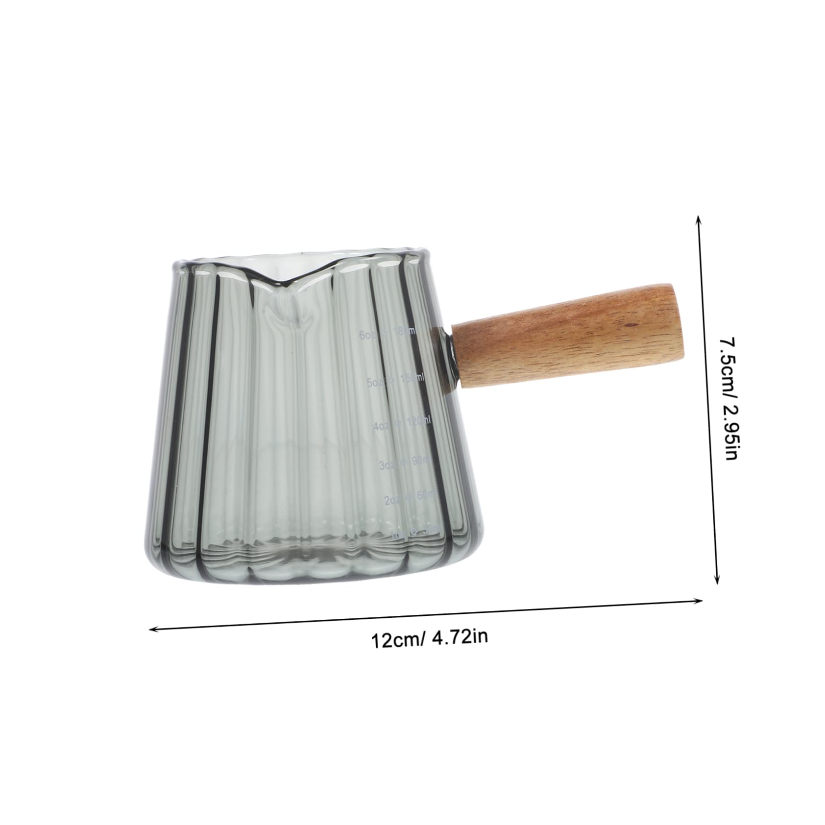 GRIRIW Milk Cup Griddle Creamer Syrup Saucepan Coffee Pot Replacement Cookware Basket Personal Party Coffee Pot Log Container Clear Pots Lid Pourer Work on Coffee Makers Grey Glass