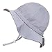 Toddler Sun Hat with Chin Strap, Drawstring Adjust Head Size, Breathable 50+ UPF (M: 9m - 3Y, Grey Argyle)