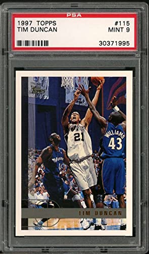 1997-98 Topps Tim Duncan Rookie Card PSA 9