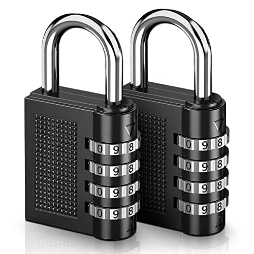 2 X Four Digit Combination Padlock for Gym Locker & Outdoors | Combination Padlocks Outdoor Heavy Duty Waterproof Padlock | Combination Lock Weatherproof Padlocks with Code Padlock Locks, Gym Lock