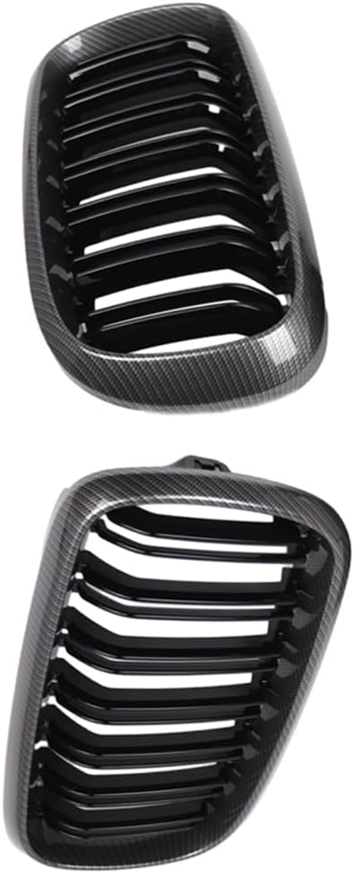 Kidney Front Bumper Grilles Grill, 2014-2021 Compatible with BMW X5 Series F15, X6 series F16, X5M F85, X6M F86, Carbon Fiber Front Bumper Hood Kidney Grille 51117294486 51117294485