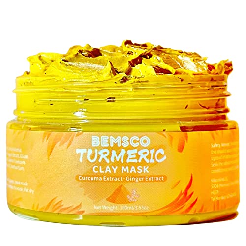 Bemsco Vitamin C Turmeric Clay Mask - Face Masks For Skin Care , Facial Blackhead And Dark Spot Remover , Acne Treatment , Best Rated Beauty Healing , Smooth Hyperpigmentation , Blackheads & Pores Removal 100 Gram