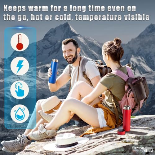 Image of CORPORATE PORIUM Your Name Printed Stainless Steel Bottle | Vacuum Insulated Bottle with Tea Filter | 500 ML | Easy to Carry | Leakproof Bottles Personalized Gift Flask | Permanent Print