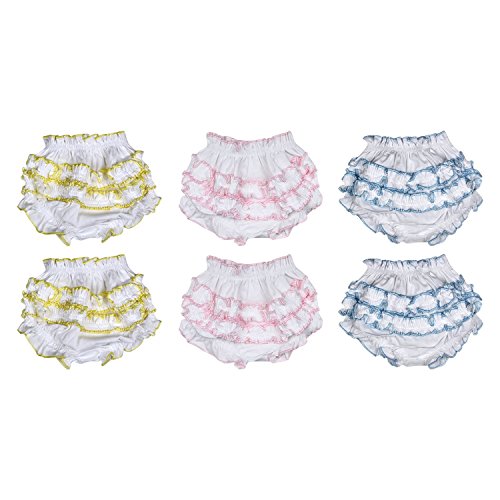 Image of GURU KRIPA BABY PRODUCTS Presents Cotton Fabric Back Frill Panty for Baby Girl Inner Wear Drawer /Bloomer Underwear Brief Girl Casual Nikker for Baby Girls Pack of 6Pcs