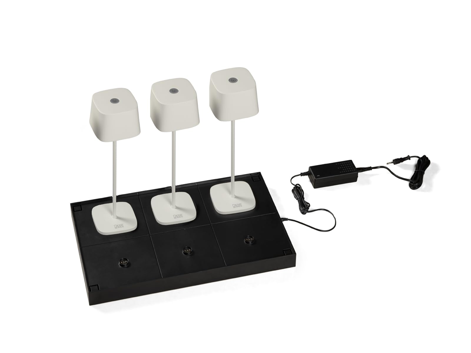 6er Set Outdoor Akku Tischleuchten in Weiß mit USB Ladestation, geeignet für Restaurant & Gastronomie