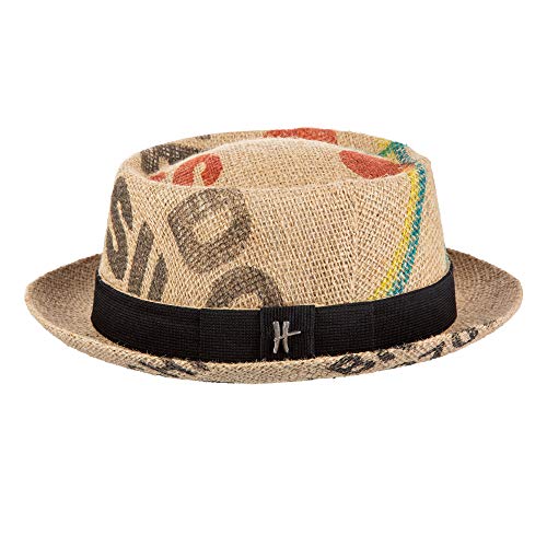 ReHats Berlin Upcycling Pork Pie Hut Kaffeesack Café Royal Café Do Brasil, Größe:57 Cover