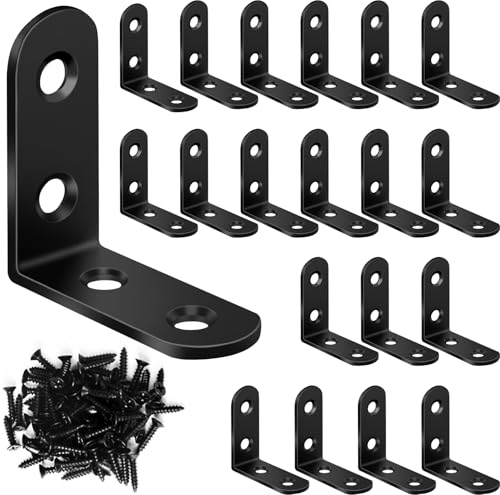 Image of 20PCS L Bracket Corner Brace Set, Stainless Steel Corner Bracket
