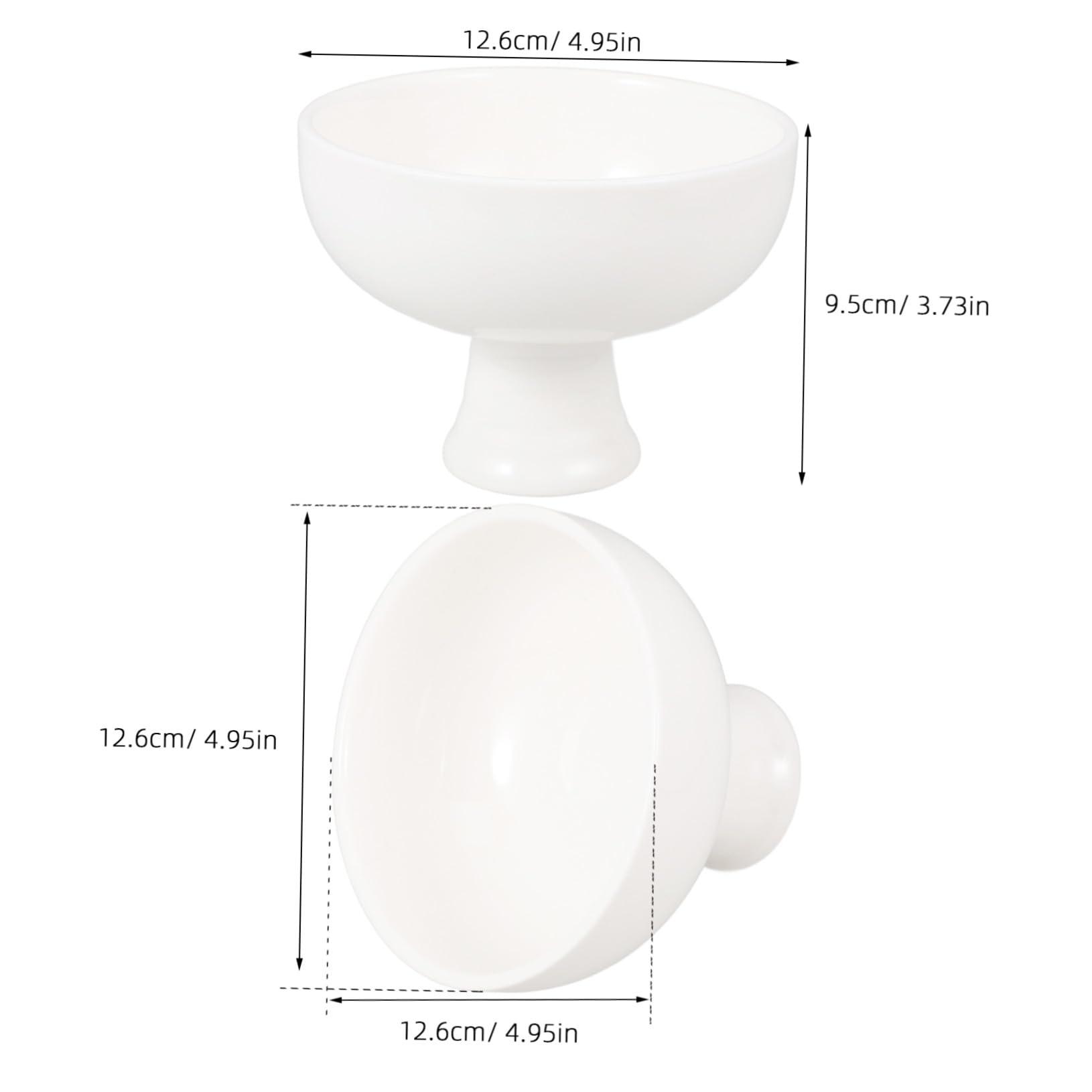 Bol de Cerámica con Pedestal Redondo de Cuenco para Postres Helados y Frutas Diseño Elegante para Servir Aperitivos y Dulces Casa o Restaurante