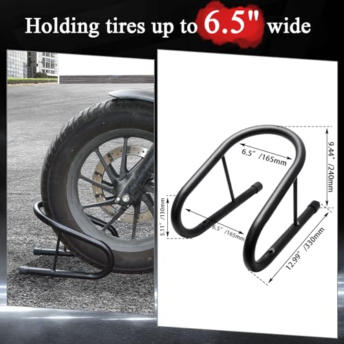 Image of 6.5 inch Removable Dirt Bike Wheel Chock w /Mount Kit,6 1 /2 in. wide Motorcycle Trailer Locking Wheel Chock Tire Holder,Pack of 2
