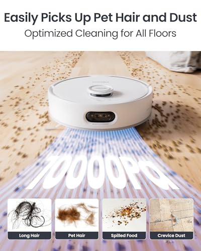 Image of SwitchBot S20 Robot Vacuum and Mop with Matter, 10000Pa Powerful Suction, Roller Mop, AI Navigation, Auto Mop Washing & Drying, 90 Days Hands-Free, Self-Emptying, Works with AppleHome Alexa GoogleHome