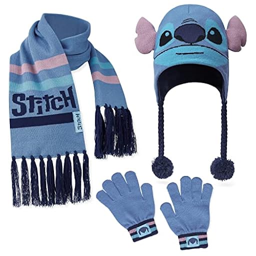 Disney Stitch Accesorios de Invierno Set de 1, 2 o 3 Piezas para Niñas, Gorro Niña Guantes Invierno Bufanda, Regalos Niños (Azul Stitch 3 Pcs) | Ya disponible en tu tienda friki favorita! En mundofriki.es!
