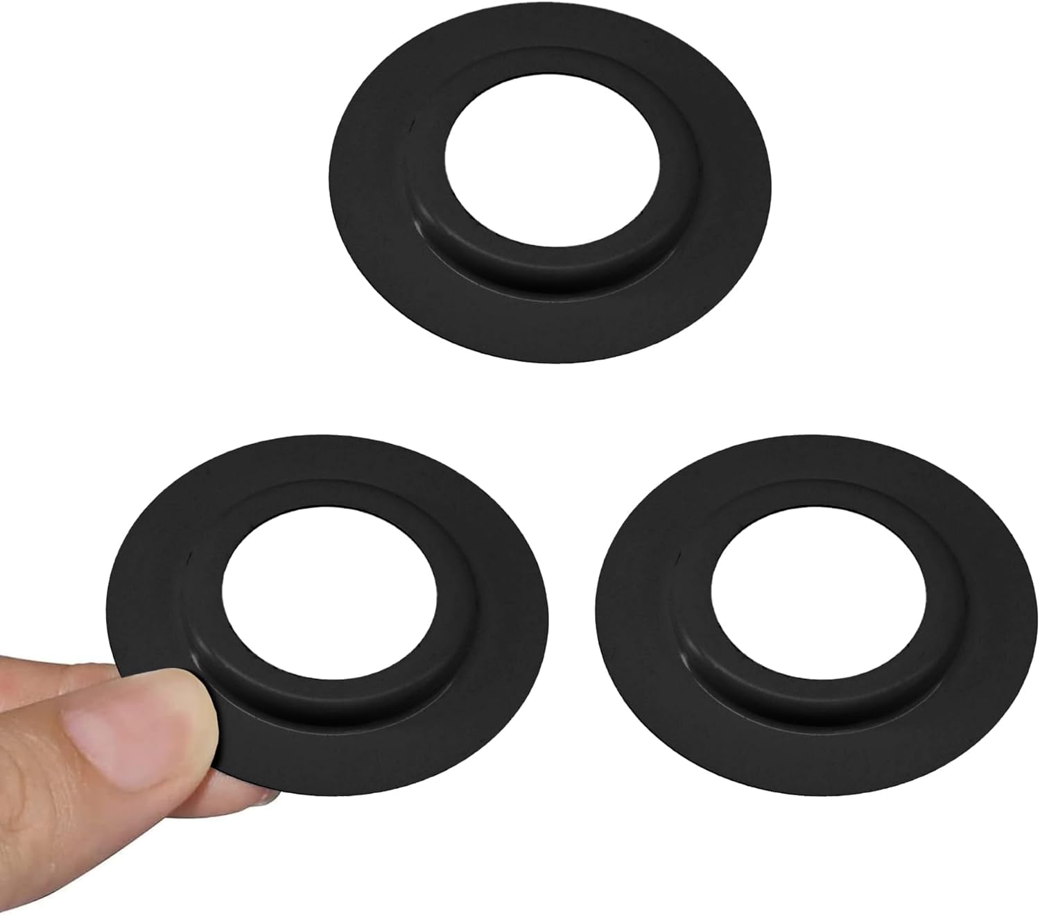 LEDSone Metal Lamp Shade Reducer Ring for Light Fitting Lampshade Washer Adaptor Converter (Black, 3 Pack)