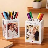 Porte-crayons personnalisé en briques avec texte et images...