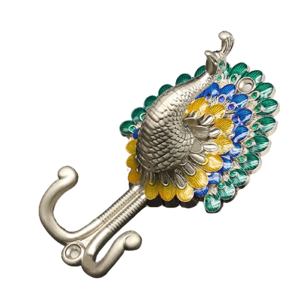 Sunpretty Vintage Peacock Hook Wall Towel Hook For Bathroom Zinc Alloy Coat Hook Rustproof Key Hook, Decorative Hook Curtain Rod Hooks