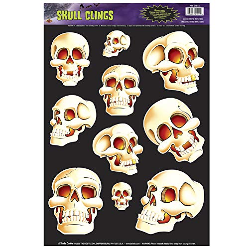 Skull Clings Party Accessory (1 count) (10/Sh)