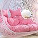 Cojín de Silla de Cesta Colgante de Doble Columpio, Asiento de Sillón Huevo de 2 Asientos Cojín, Jardín para Interiores o Exteriores Cojín, con Reposacabezas(Size:130 * 110cm,Color:Rosado)