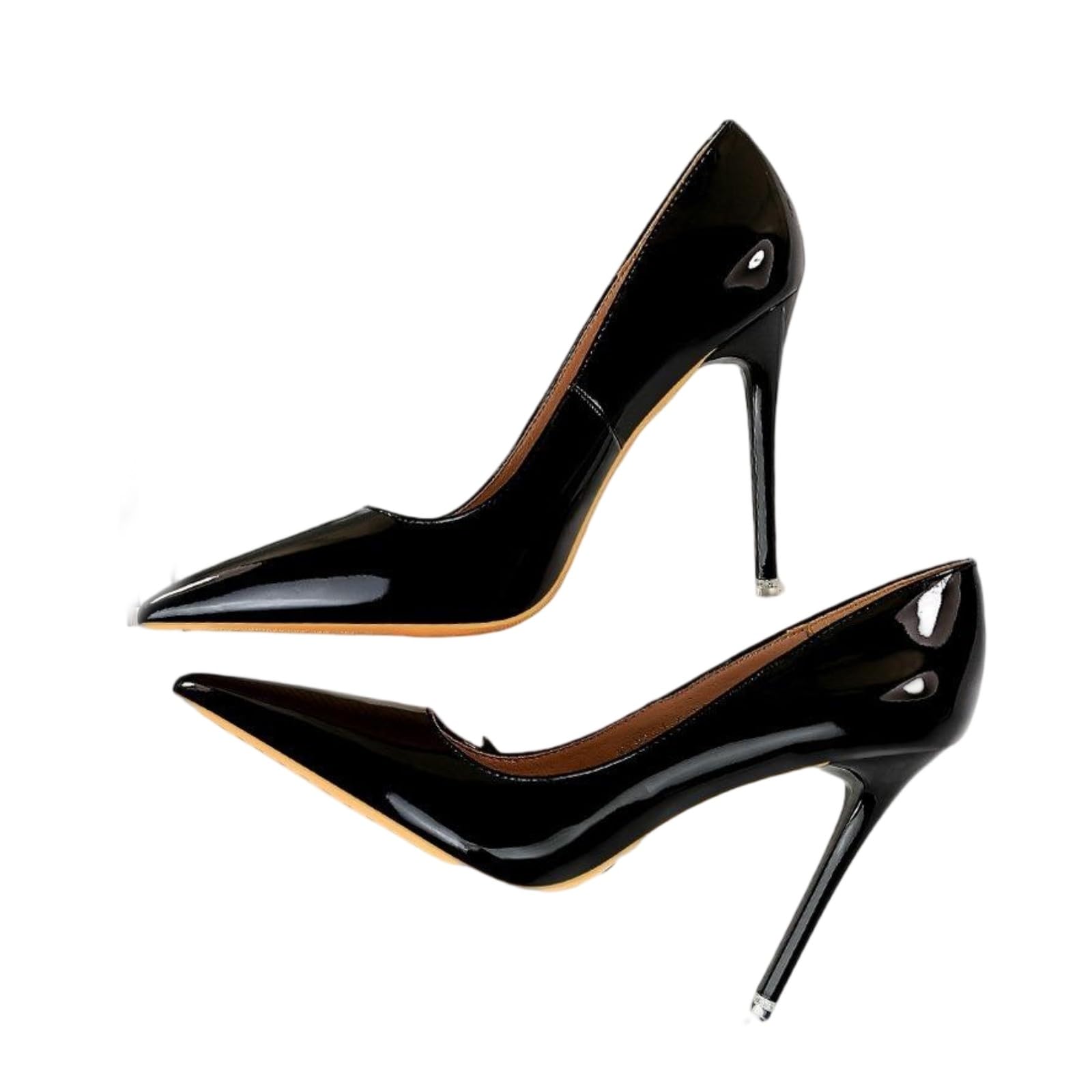 WATTK Damskie czółenka ze szpiczastym noskiem, lakierowane buty na wysokim obcasie z odkrytymi palcami, ultra-wysoki obcas >8 cm, dla kobiet, na imprezę, buty wieczorowe,