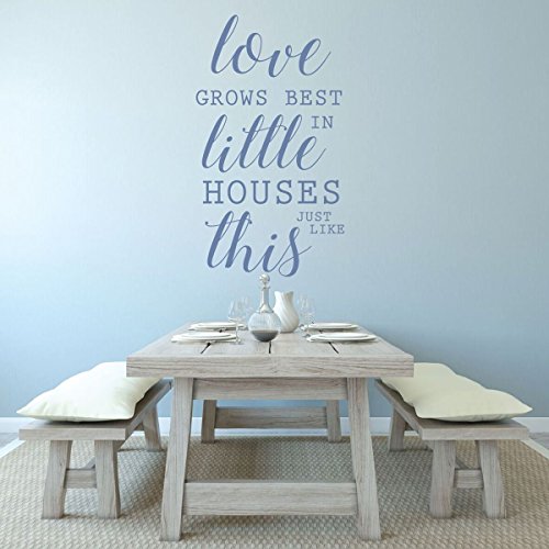 Family Love Vinyl Wall Decal - Love Grows Best In Little Houses Just Like This - Wall Art, Home Vinyl Wall Quotes, Wall Decals For Living Room, Bedroom, Entryway Decor #TOP3