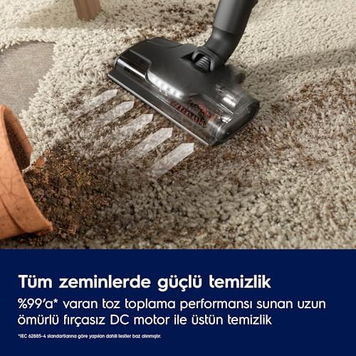 Electrolux 800 Serisi EP83HB25UV Kablosuz Dikey Şarjlı Süpürge | Hepsi-1-Arada Otomatik Temizlik İstasyonu, 90 dk'ya Kadar Çalışma Süresi, PowerPro Zemin Başlığı, UV Işıklı Mini Başlık | Beyaz - Görsel 5