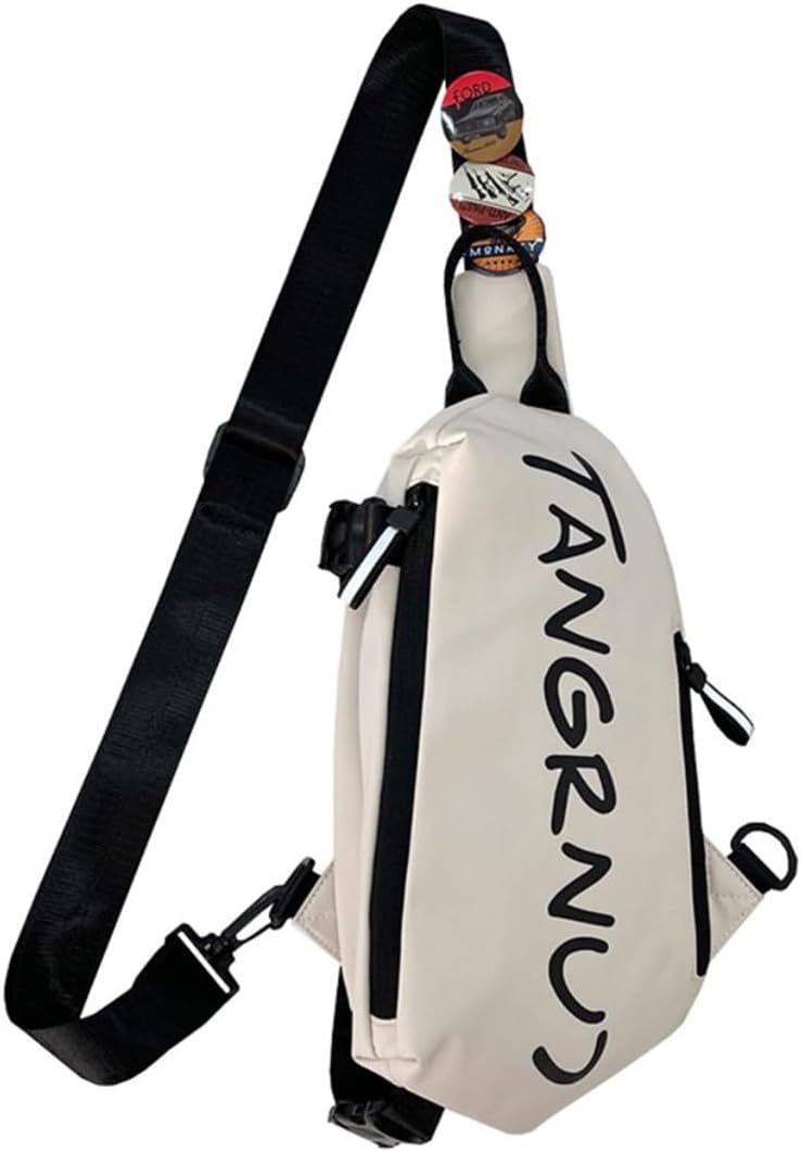 Crossbody Bag for Men Women with Badges, Waterproof Sling Bag Large Shoulder Bag with Adjustable Strap for Commuting Travel Outdoor Activities Cycling