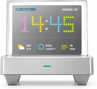Holographic Smart Display, 3D Floating Digital Clock, Stock Ticker Display