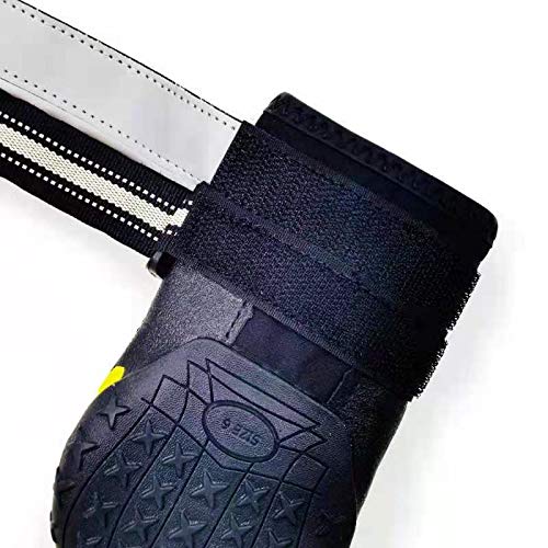 SIZE 6 IPTJJT Dog Boots Waterproof Shoes for Dogs with Rugged Anti-Slip Sole, Reflective Strips for Indoor & Outdoor 4PCS