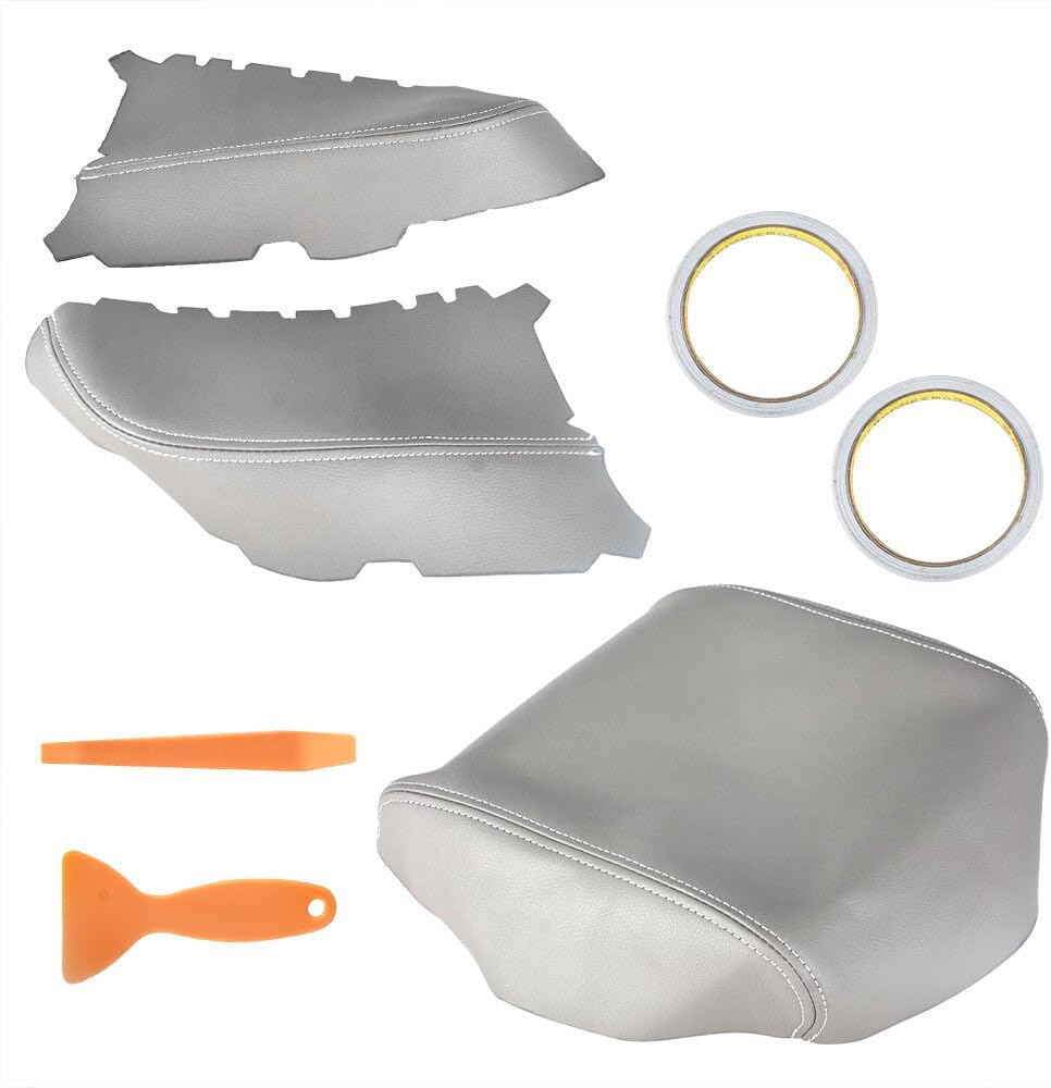 Pair Front Door & Center Armrest Cover For Honda Pilot 2009-2015 Gray OEM Equivalent Replacement