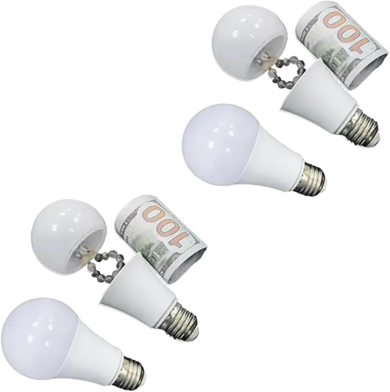 White Sight Secret Light Bulb,Safe Secret Compartment, Lightbulb Diversion Safe,Storage Realistic Light Bulb Decoy Hiding Box, Secret Hiding Spot-Stash Hide Valuables, Diversion Safes(2Pcs)